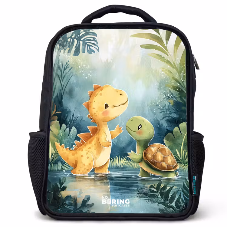 Kinderrugzak - Zwart - Dino - Schildpad - Jungle — 1