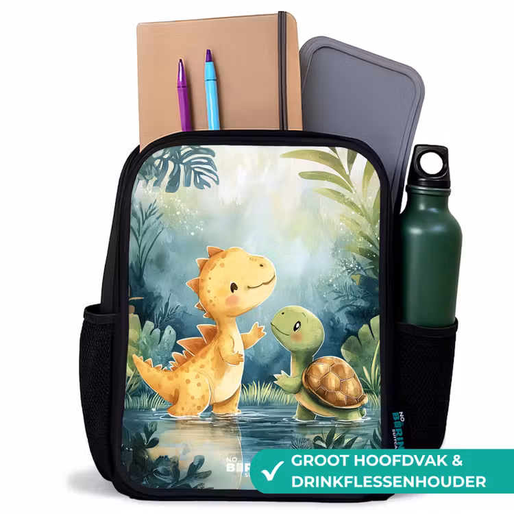 Kinderrugzak - Zwart - Dino - Schildpad - Jungle — 4