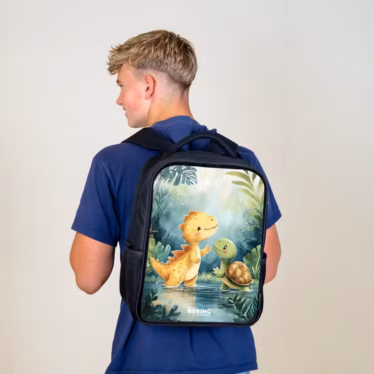 Kinderrugzak - Zwart - Dino - Schildpad - Jungle — 6