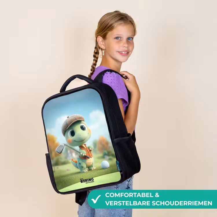Kinderrugzak - Zwart - Golf - Dino - Groen — 3