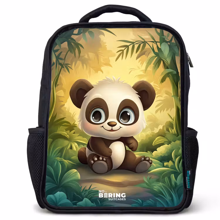 Kinderrugzak - Zwart - Panda - Bamboebos - Groen — 1