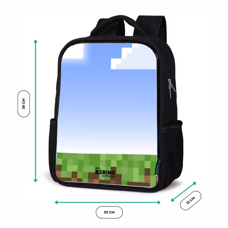 Kinderrugzak met naam - Zwart - Pixel wereld — 5