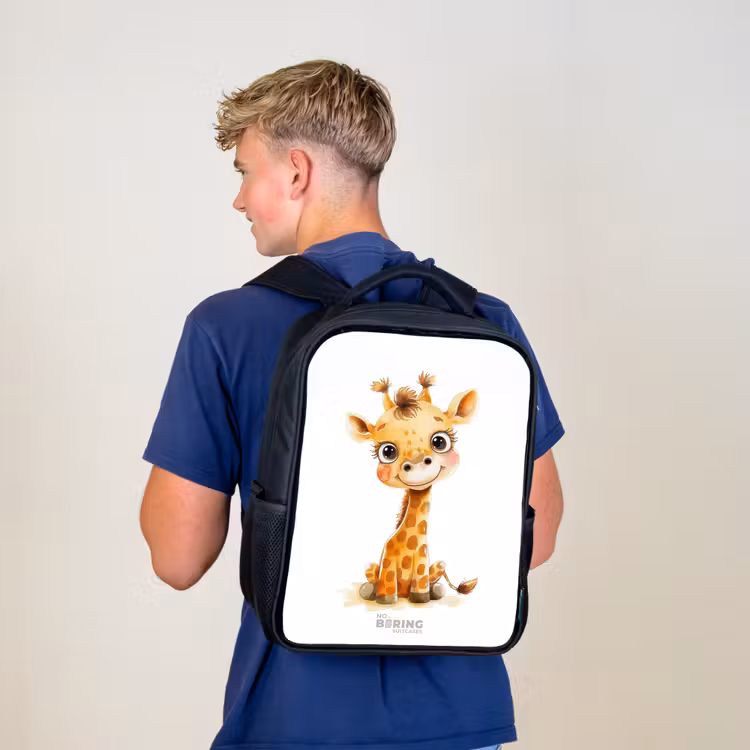 Kinderrugzak met naam - Zwart - Baby giraffe — 6