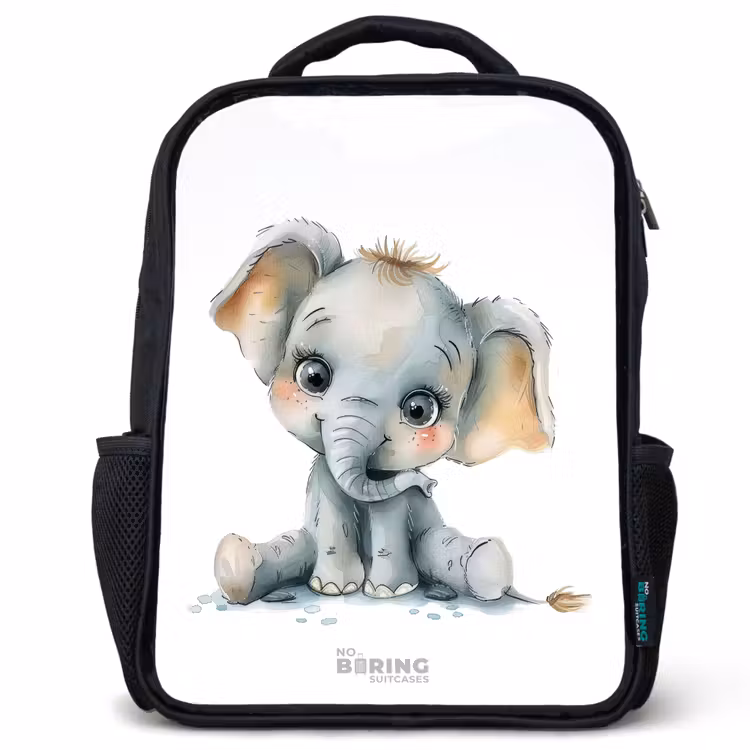 Kinderrugzak met naam - Zwart - Baby olifant — 1