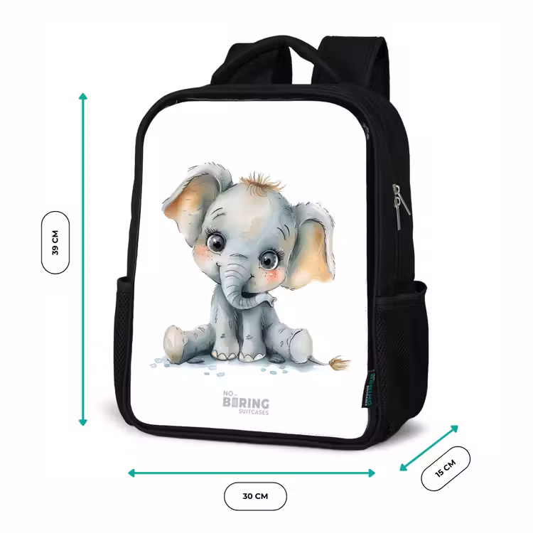 Kinderrugzak met naam - Zwart - Baby olifant — 5