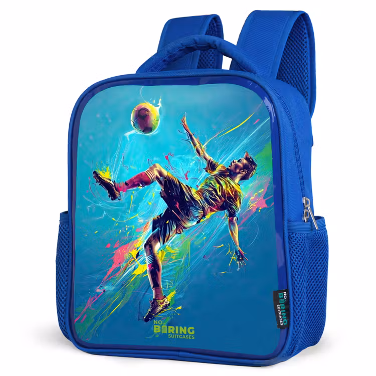 Kinderrugzak - Blauw - Neon - Voetbal - Schop - Kleurrijk — 7
