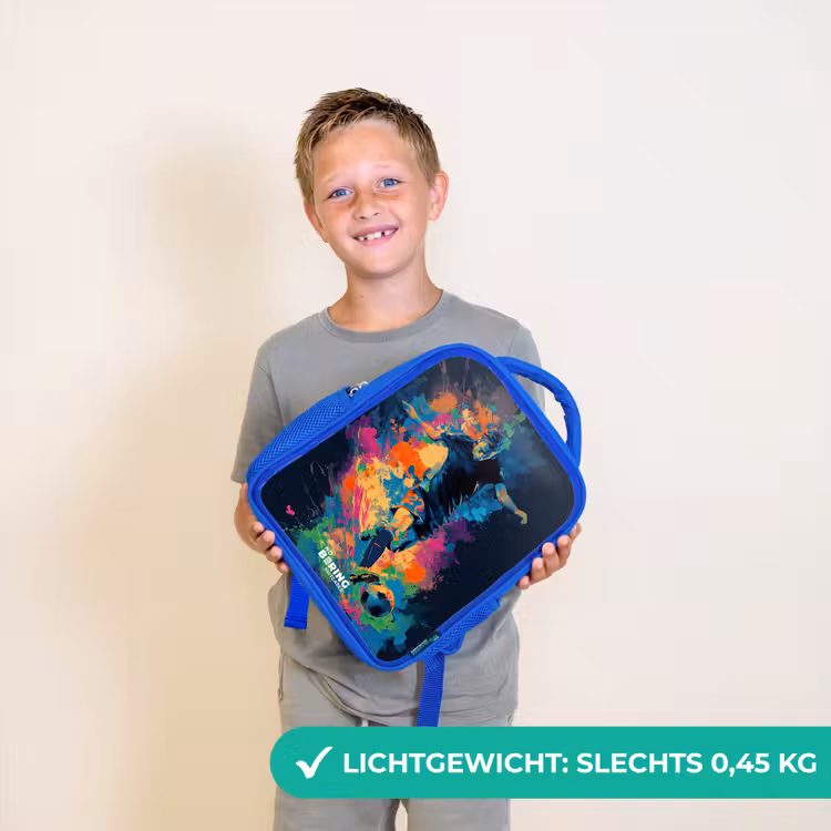 Kinderrugzak - Blauw - Neon - Voetballer - Kleurrijk — 2