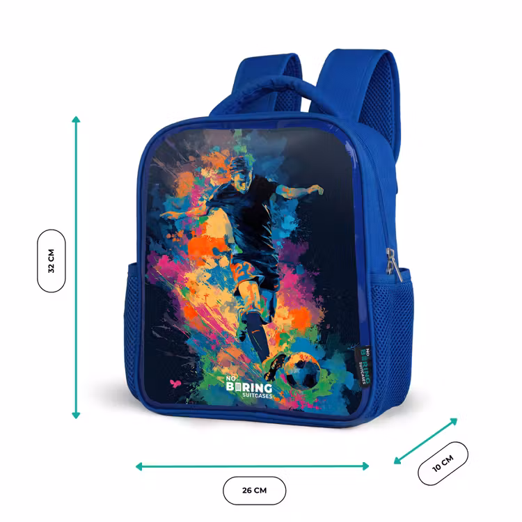 Kinderrugzak - Blauw - Neon - Voetballer - Kleurrijk — 5