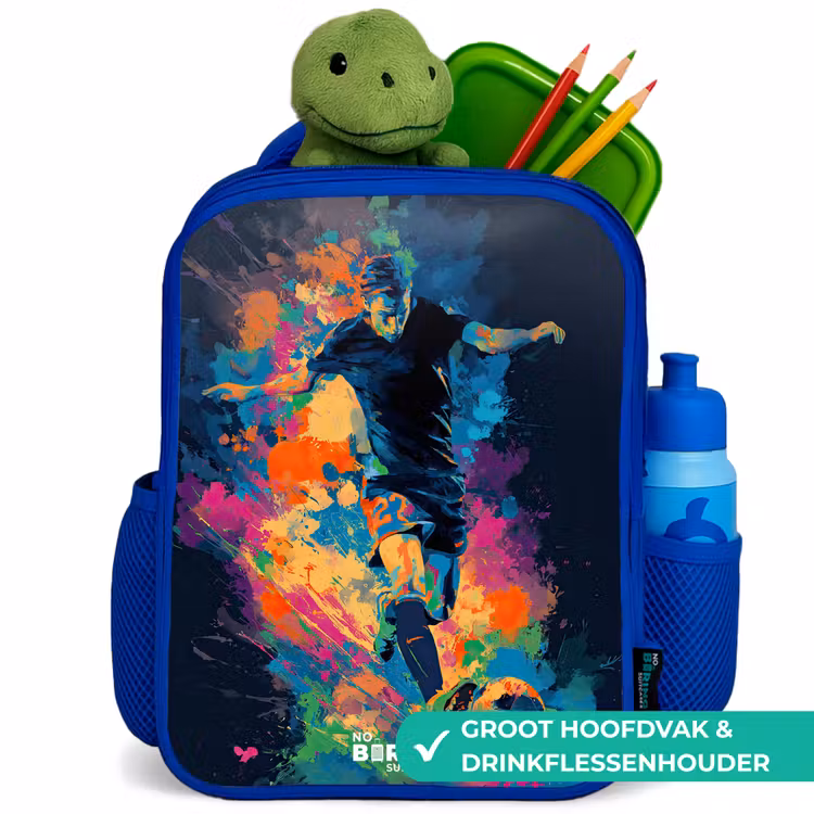 Kinderrugzak - Blauw - Neon - Voetballer - Kleurrijk — 6