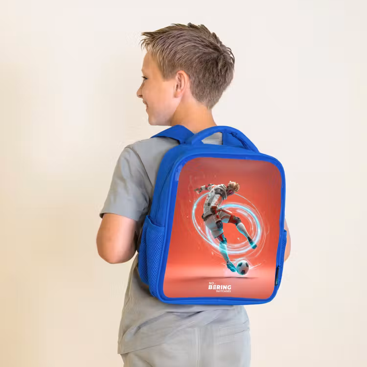 Kinderrugzak - Blauw - Voetbal - Jongen - Rood - Lichtcirkel — 3