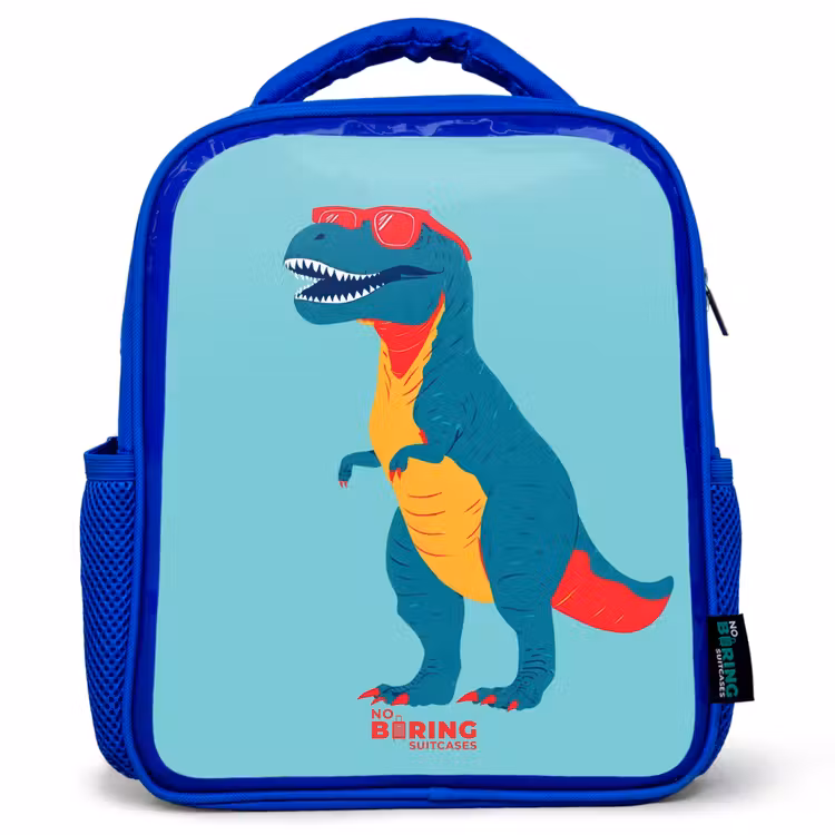 Kinderrugzak - Blauw - Coole T. rex met zonnebril — 1