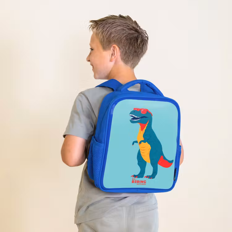 Kinderrugzak - Blauw - Coole T. rex met zonnebril — 3