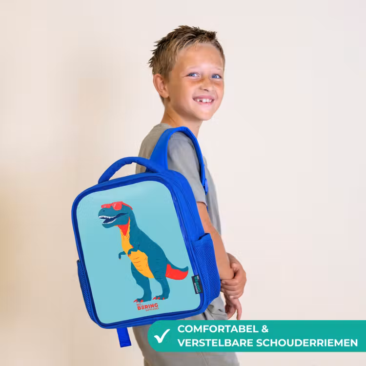 Kinderrugzak - Blauw - Coole T. rex met zonnebril — 4