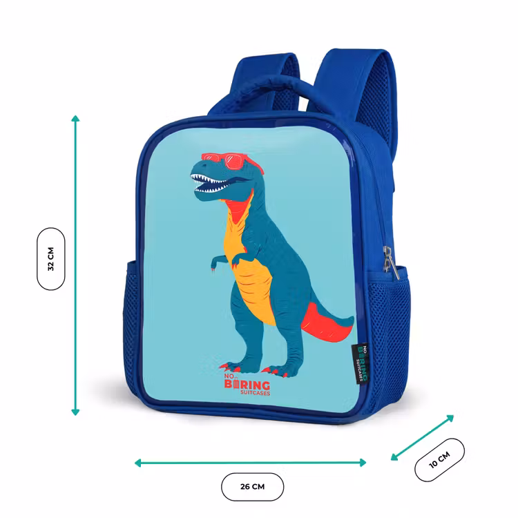 Kinderrugzak - Blauw - Coole T. rex met zonnebril — 5