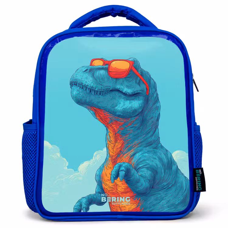 Kinderrugzak - Blauw - Dino met zonnebril — 1