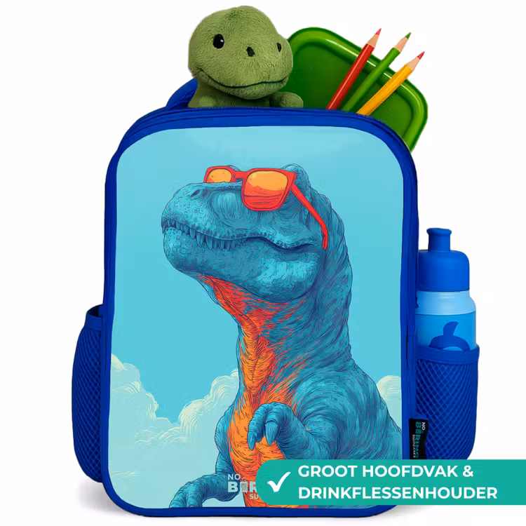Kinderrugzak - Blauw - Dino met zonnebril — 6