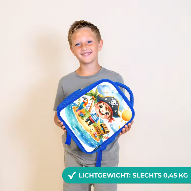 Kinderrugzak - Blauw - Piraat op een eiland — 2