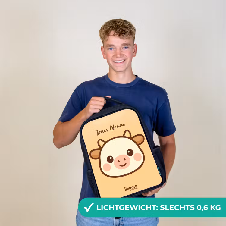 Kinderrugzak - Zwart - Kawai - Koe - Bruin — 2