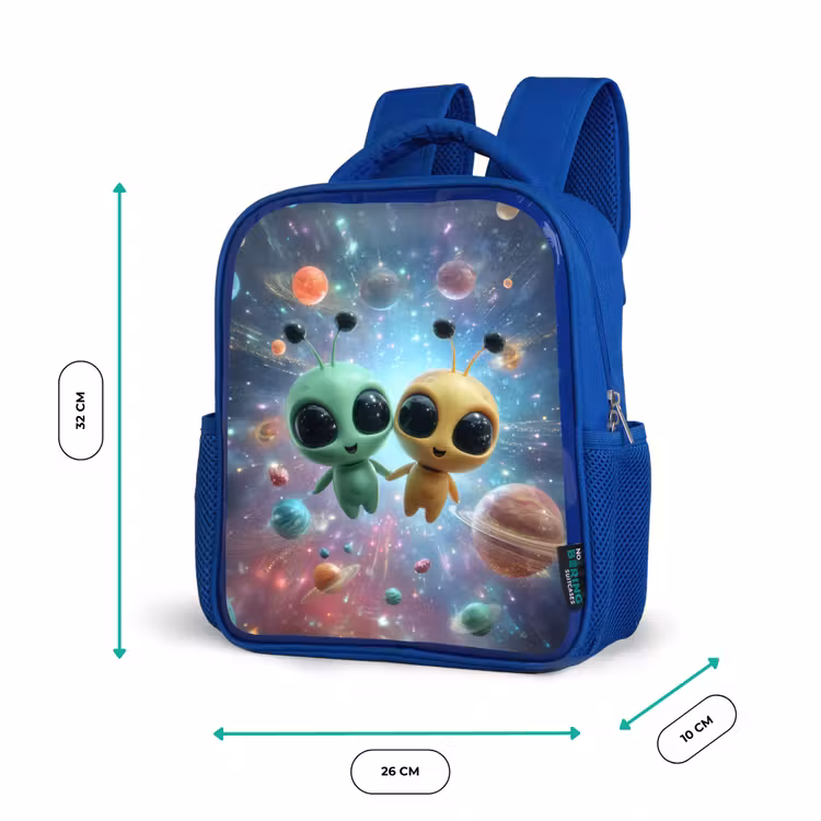 Kinderrugzak - Blauw - Ruimtevriendjes zwevend tussen de planeten — 5