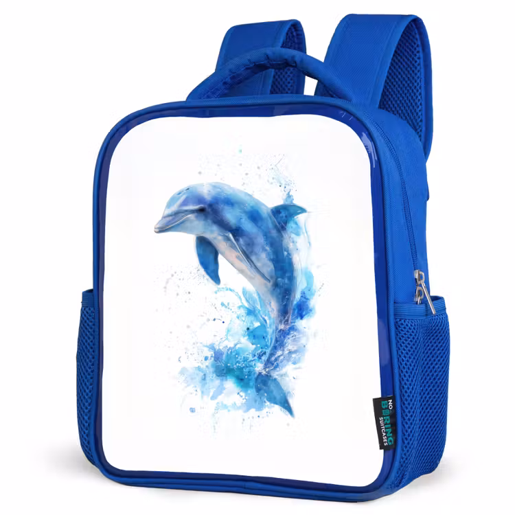 Kinderrugzak - Blauw - Springende dolfijn in aquarelspetters — 7