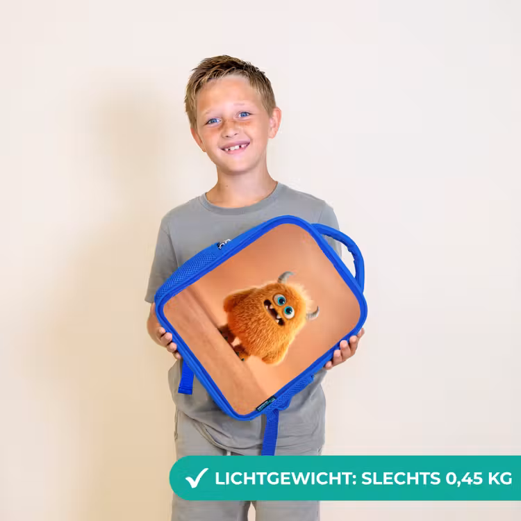 Kinderrugzak - Blauw - Knuffelmonster in herfstkleur — 2