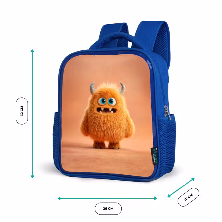 Kinderrugzak - Blauw - Knuffelmonster in herfstkleur — 5