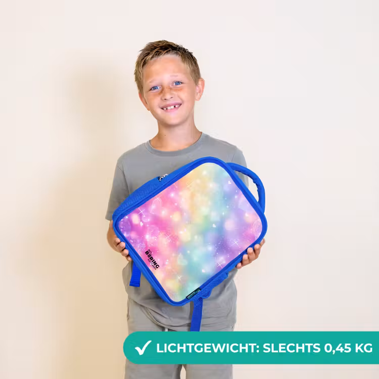 Kinderrugzak - Blauw - Licht - Regenboog - Hartjes — 2