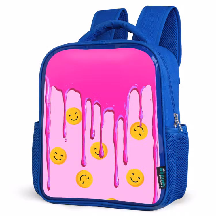 Kinderrugzak - Blauw - Smileyregen onder roze glazuur — 7