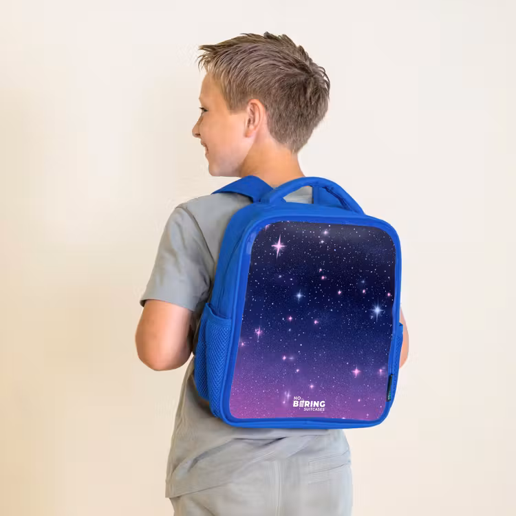 Kinderrugzak - Blauw - Sterren - Galaxy - Blauw - Roze — 3