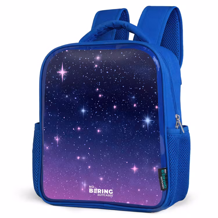 Kinderrugzak - Blauw - Sterren - Galaxy - Blauw - Roze — 7