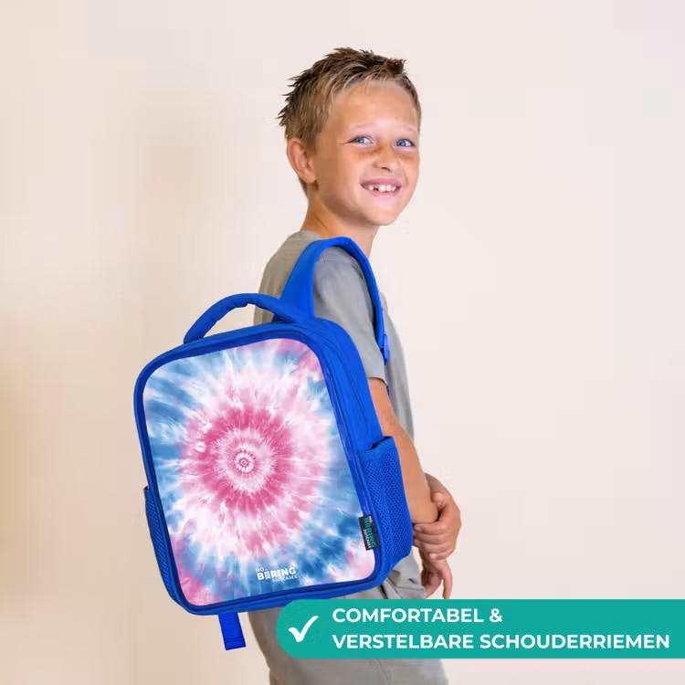Kinderrugzak - Blauw - Tie dye - Abstract - Blauw - Roze — 4