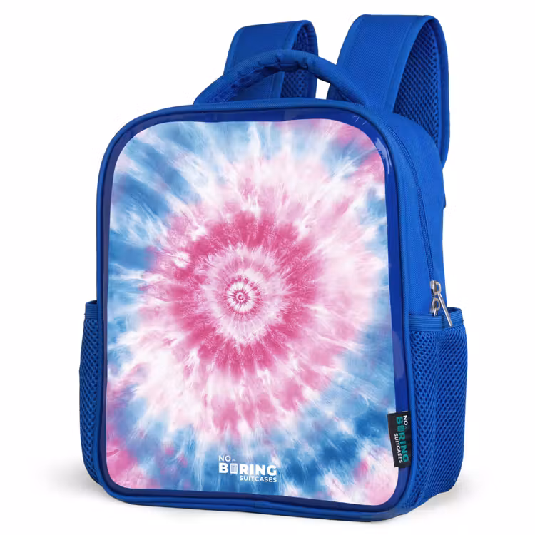 Kinderrugzak - Blauw - Tie dye - Abstract - Blauw - Roze — 7