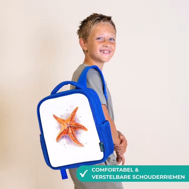 Kinderrugzak - Blauw - Oranje zeejuweel in aquarel — 4