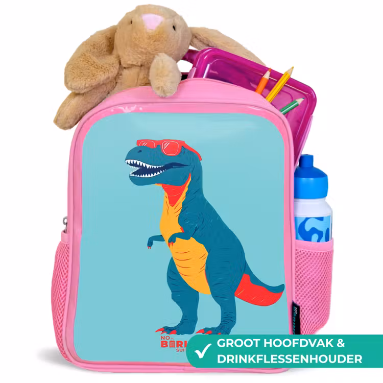 Kinderrugzak - Roze - Coole T. rex met zonnebril — 2