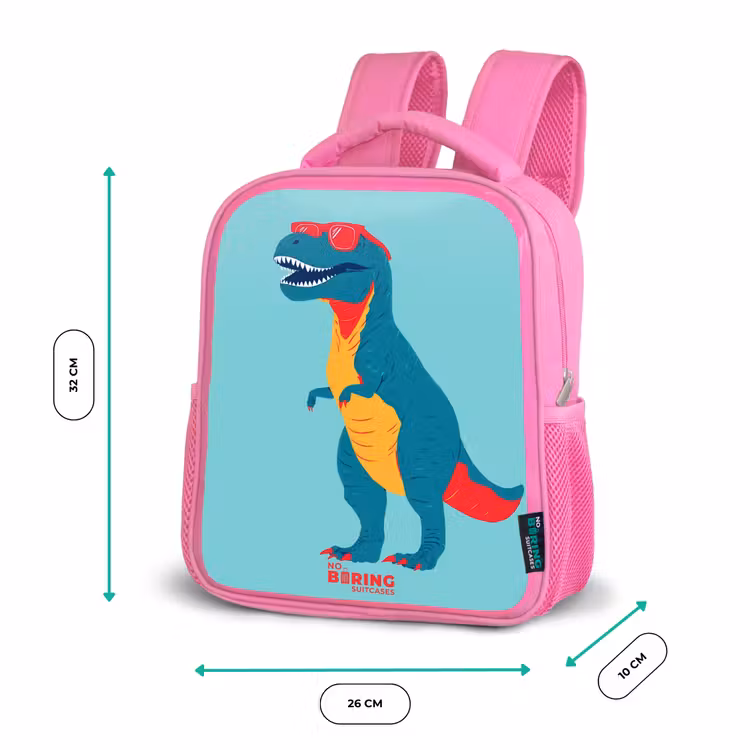 Kinderrugzak - Roze - Coole T. rex met zonnebril — 3