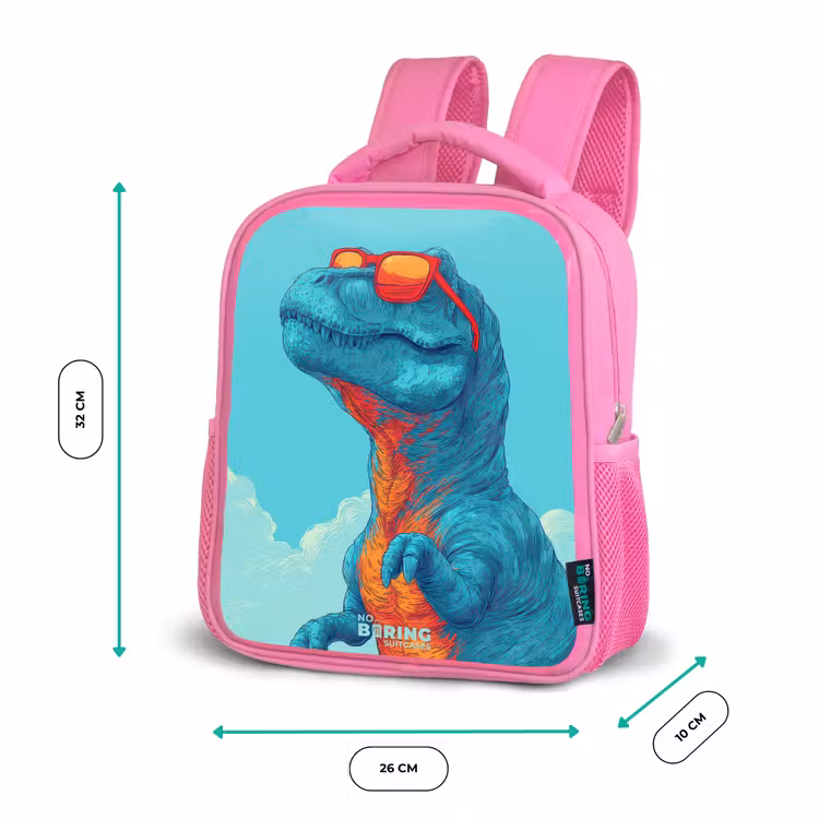 Kinderrugzak - Roze - Dino met zonnebril β 3
