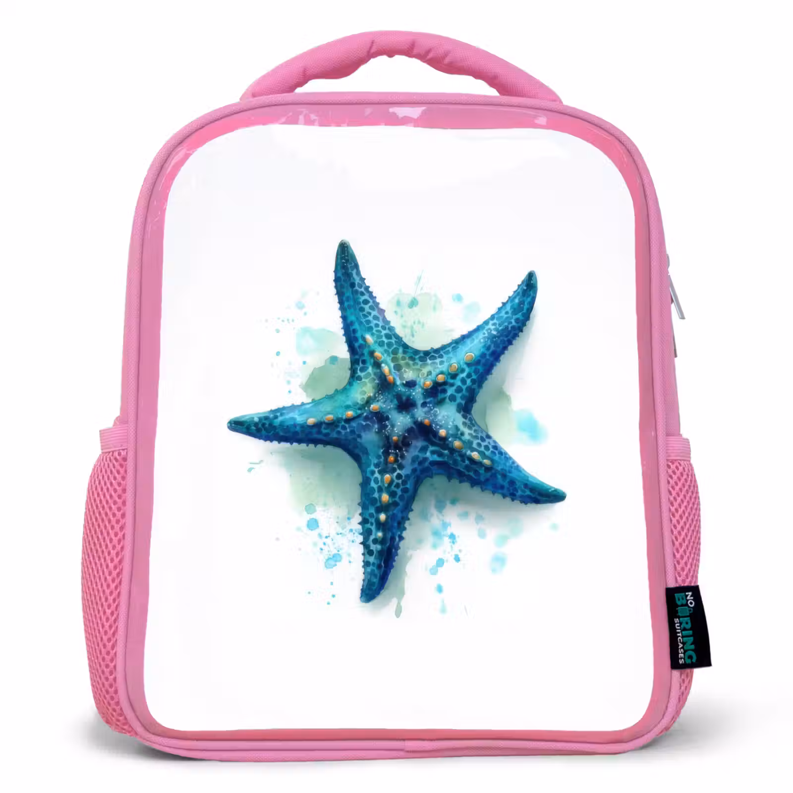 Kinderrugzak - Roze - Zeesterrenpracht op wit doek — 1