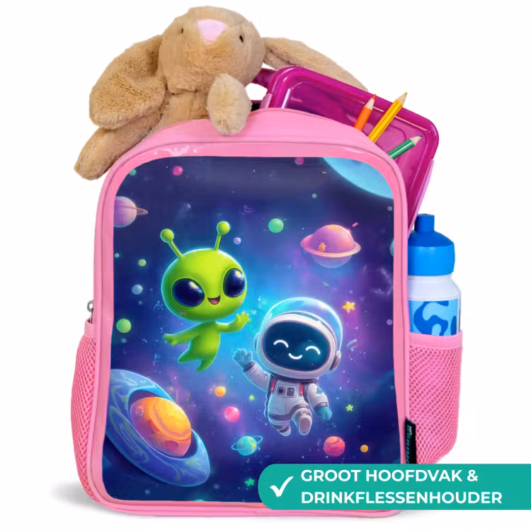 Kinderrugzak - Roze - Vriendschap tussen sterren en planeten — 2