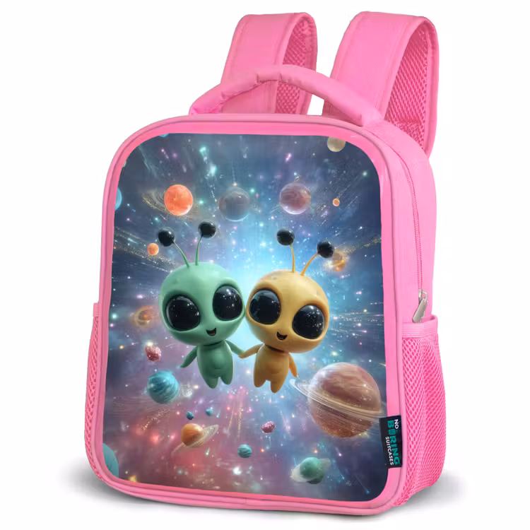 Kinderrugzak - Roze - Ruimtevriendjes zwevend tussen de planeten â 4
