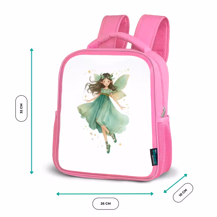 Kinderrugzak - Roze - Dansende bosfee in smaragdgroen — 3