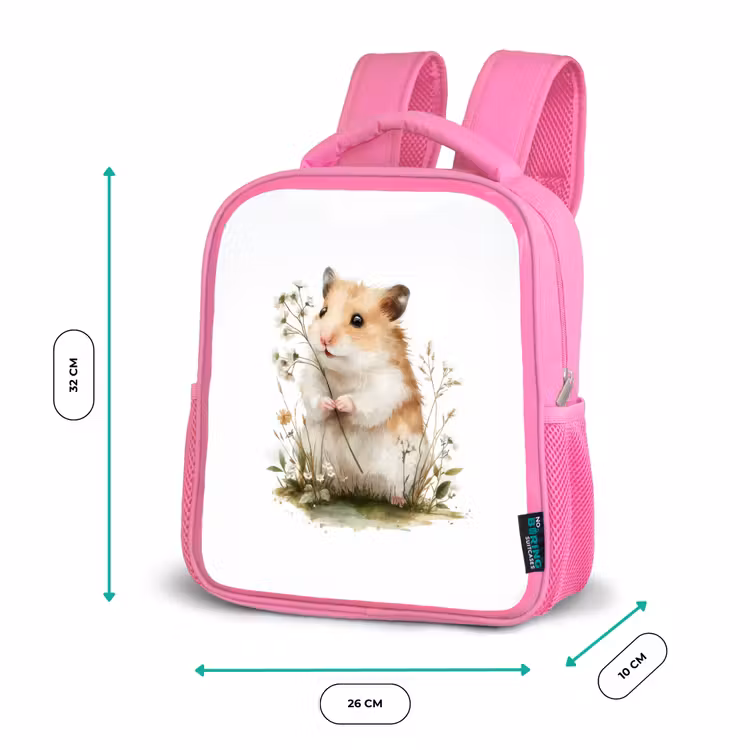 Kinderrugzak - Roze - Tedere blik met wilde bloem — 3