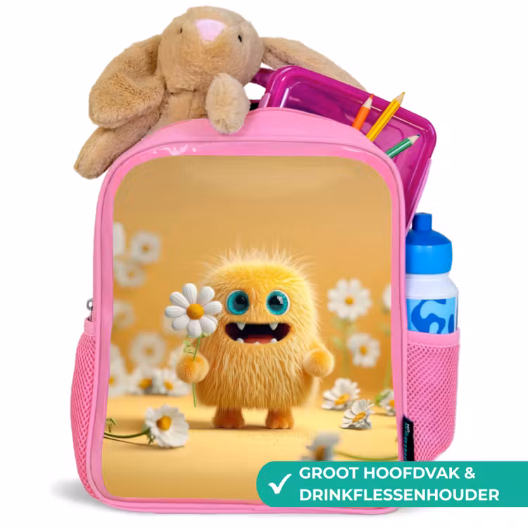 Kinderrugzak - Roze - Zonneknuffel met madeliefje β 2