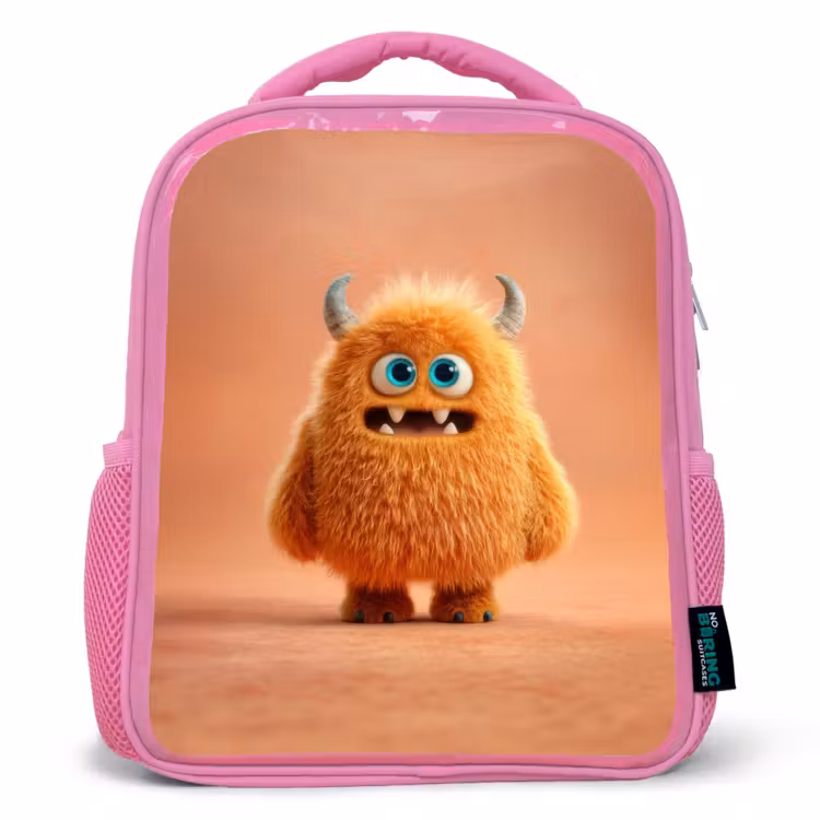 Kinderrugzak - Roze - Knuffelmonster in herfstkleur — 1