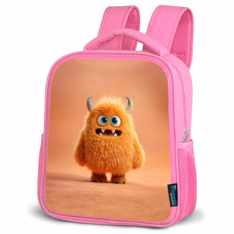 Kinderrugzak - Roze - Knuffelmonster in herfstkleur — 4