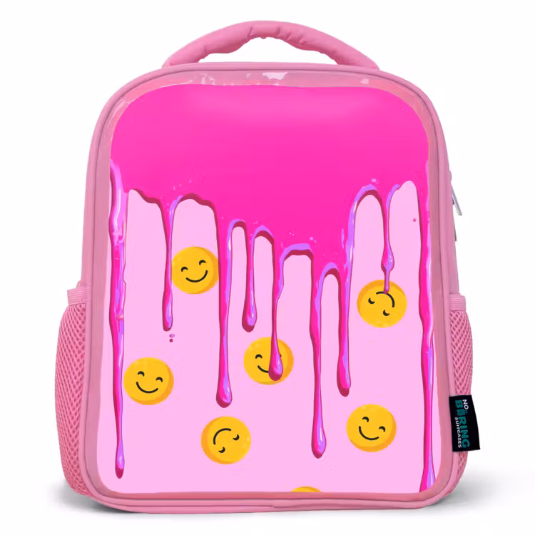 Kinderrugzak - Roze - Smileyregen onder roze glazuur — 1