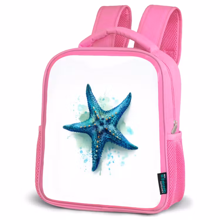 Kinderrugzak - Roze - Zeesterrenpracht op wit doek — 4
