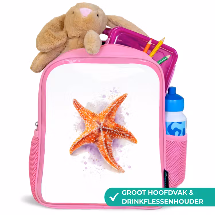 Kinderrugzak - Roze - Oranje zeejuweel in aquarel — 2
