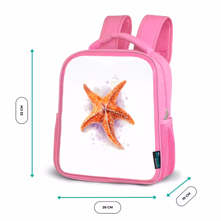 Kinderrugzak - Roze - Oranje zeejuweel in aquarel — 3