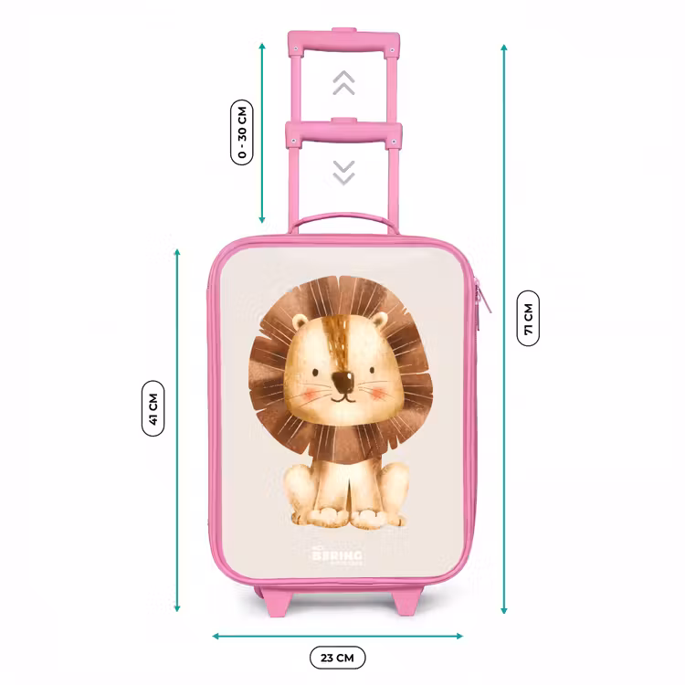 Kinderkoffer - Roze - Leeuw illustratie met beige achtergrond — 5