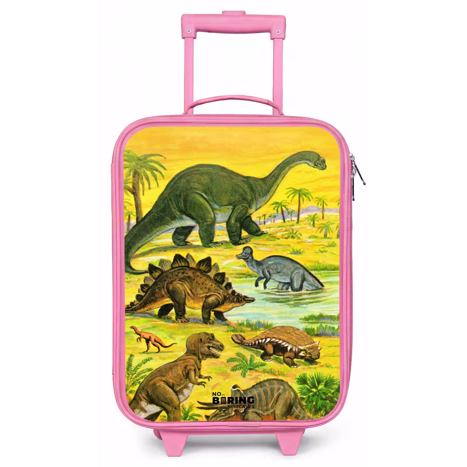 Kinderkoffer - Roze - Dino's bij het water — 1